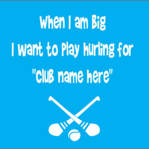 when i am big i want to tplay hurling for